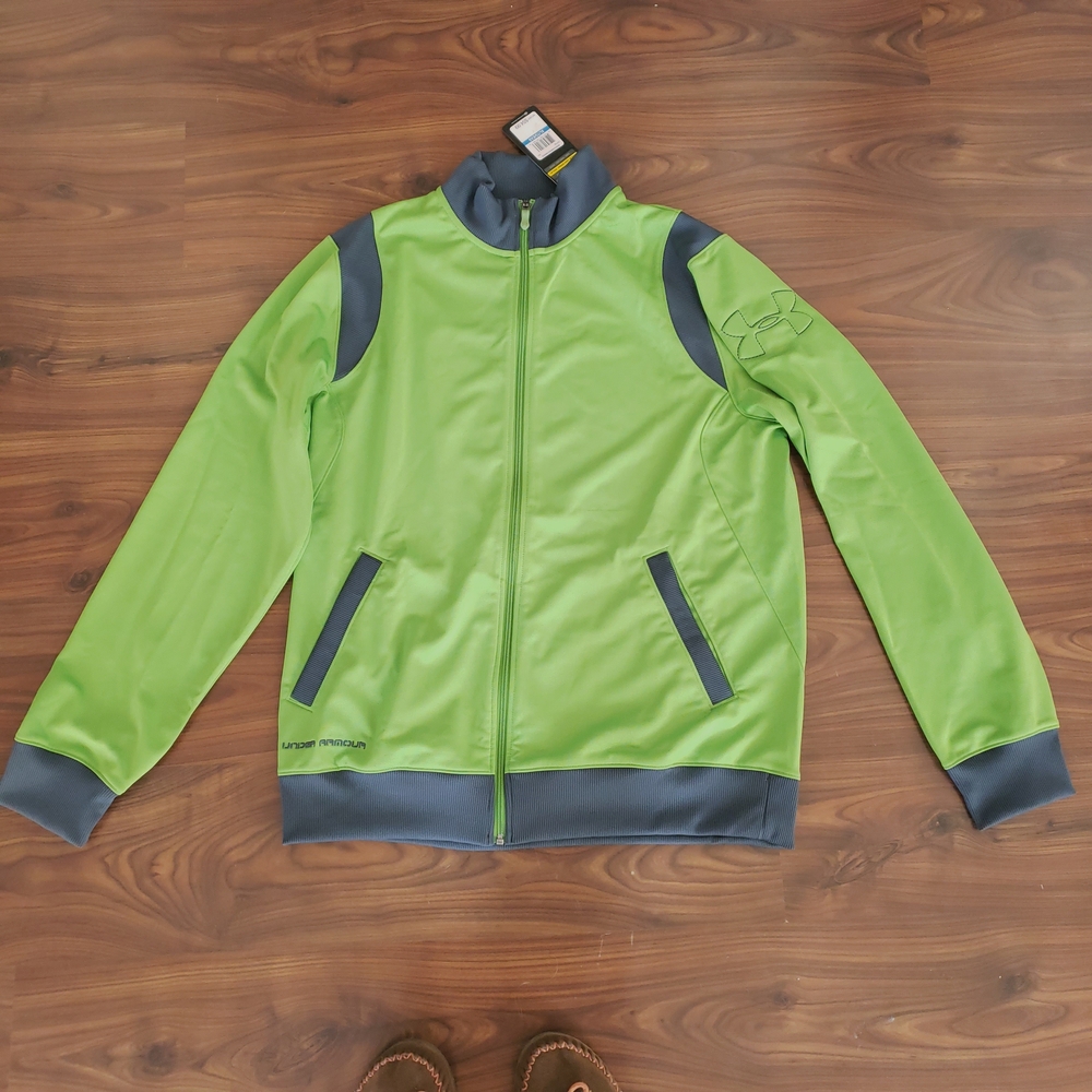 NEW XL Under Armour Men's Green Zip Up Light Weight Jacket! UA Performance Gear